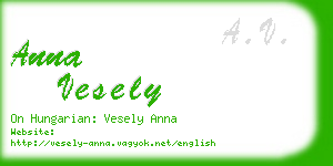 anna vesely business card